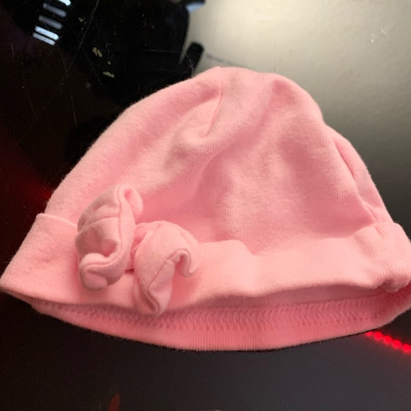Pink Baby Bib and Hats Bundle - Picture 4 of 7